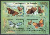Romania 2002, LP.1591 - Fluturi endemici din Romania, Bloc, MNH, Nestampilat