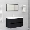 VidaXL Set mobilier de baie, negru, lemn prelucrat 3071685