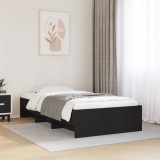 VidaXL Cadru de pat, negru, 75x190 cm, lemn prelucrat