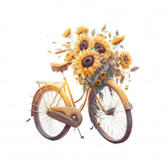 Sticker decorativ Bicicleta, Galben, 58 cm, 5982ST