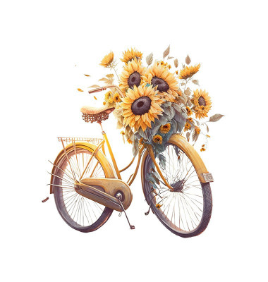 Sticker decorativ Bicicleta, Galben, 58 cm, 5982ST foto
