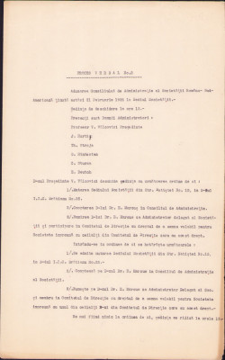 HST A1335 Proces-verbal Societatea Rom&amp;acirc;no-Sud-Americană 1936 foto