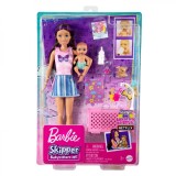 PAPUSA BARBIE MAMICA SATENA CU BEBELUS SuperHeroes ToysZone