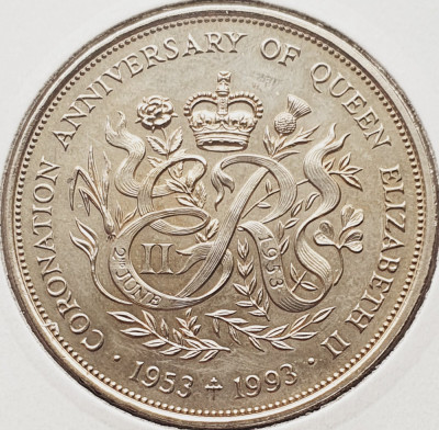 2558 Guernsey 2 Pounds 1993 Elizabeth II (Coronation) km 55 foto