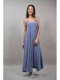 ROCHIE LUNGA CU BRETELE SUBTIRI ROMBURI MULTICOLORA ETERNOZZO Albastru L-XL