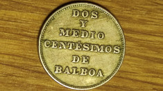 Panama -piesa rara pentru cunoscatori- 2 1/2 centesimos 1929 -an unic de batere! foto