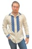 Bluza tip ie barbati RBN 24, marime XL, bej antichizat/albastru, Bumbac