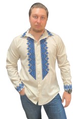 Bluza tip ie barbati RBN 24, marime XL, bej antichizat/albastru