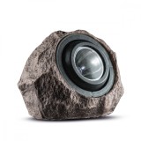 Lampa solara LED de exterior , forma de piatra , alba , 20 x 12 x 16 cm, Garden Of Eden