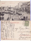 Cluj - 1909- Piata-animata, rara, Circulata, Printata