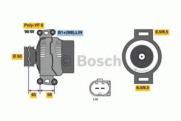 Generator / Alternator MERCEDES SPRINTER 4,6-t platou / sasiu (906) (2006 - 2016) BOSCH 0 986 049 010