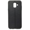 Husa telefon Silicon Samsung A6 2018 a600 Black Leather