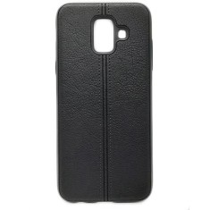 Husa telefon Silicon Samsung A6 2018 a600 Black Leather