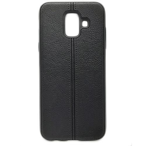 Husa telefon Silicon Samsung A6 2018 a600 Black Leather