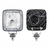 Proiector de lucru 12/24V; 800lm; unghi raza lumina 28 grade; carcasa aluminiu; cu cablu; patrat; cu suport; 6xLED; Latime: 105 mm; Inaltime: 105 mm;