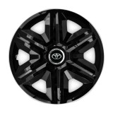 Set 4 capace roti hubcaps fast black R16 Compatibil Cu Toyota, Autohelix MSA