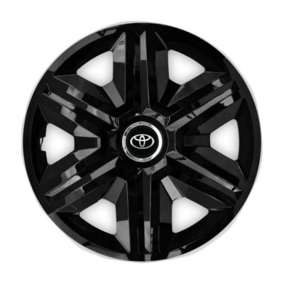 Set 4 capace roti hubcaps fast black R15 Compatibil Cu Toyota foto