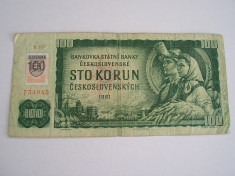 MDBS - BANCNOTA CEHOSLOVACIA - 100 KOROANE - 1961 foto