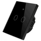 Intrerupator inteligent cu touch Tuya, Life Smart, Wi-Fi, RF433, cu sau fara nul, 2 canale, 10A, Sticla securizata, @SmartWiz smw40, Altele