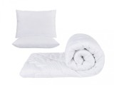 Set Pilota 180x200 + 2 Perne 50x70 Albe, Microfibra, 200gsm, Relax KipRoom - Confort, Calduros, Usor de Intretinut