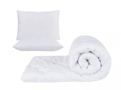 Set alb, pilota 180x200cm 250gsm + 2 perne albe nematlasate 50x70cm Relax KipRoom foto