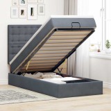 VidaXL Cadru de pat otoman cu saltele Gri &icirc;nchis 90x200cm catifea 3313590