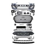 Set bara fata AUDI A4/S4 (B9), 11.2015-07.19, cu / fara ACC gauri; rame negru lucios, suport radar, cu gauri spalator; grunduit, de vopsit; type RS4,