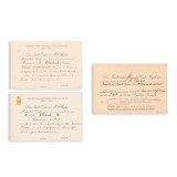 Două invitații la serbările semicentenarului Castelului Peleș, 1933 + invitație la primirea de la Palatul Regal din București, 1921