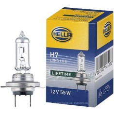 Bec auto halogen HELLA H7 12V; 55W; long life; durabilitate tripla; Px26d; 8GH007157201, 1 buc.