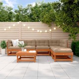 vidaXL Set de lounge pentru grădină 7 pcs Maro ceruit 3418071