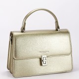 Cumpara ieftin Geanta dama Flora&amp;Co Paris aurie, de mana si umar, eleganta, piele ecologica, 15x23x8 cm