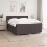 Cumpara ieftin Pat boxspring cu saltea Maro inchis 160 x 200 cm Tesatura