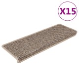 Cumpara ieftin Covorașe scări autoadezive, 15 buc. bej 65x21x4 cm aspect sisal