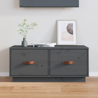 Gossi comoda tv, gri, 80x34x35 cm, lemn masiv de pin foto