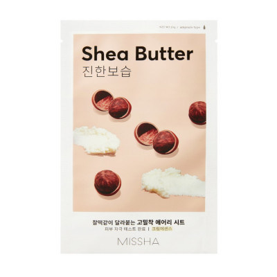 Masca de fata cu unt de Shea, efect hidratant si hranitor Missha Airy Fit Sheet Mask Shea Butter, 19g foto