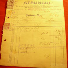 Factura cu Antet Firma Strungul 1942 Bucuresti - Comert cu masini si mat.tehnice