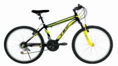 Bicicleta copii Tec Titan suspensie fata, roata 24&quot;, culoare negru/galben Cod:222442000309