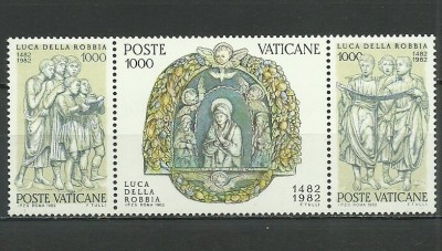 Vatican 1982 - 500th anniv. Luca della Robbia, triptic neuzat foto