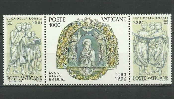 Vatican 1982 - 500th anniv. Luca della Robbia, triptic neuzat