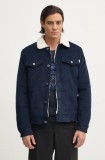 Pepe Jeans geaca din velur THRIS culoarea albastru marin, de tranzitie, PM403035