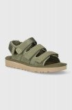 UGG sandale din piele intoarsa Goldencoast Multistrap barbati, culoarea verde, 1153095