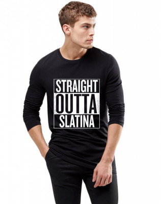 Bluza barbati neagra - Straight Outta Slatina - 2XL foto