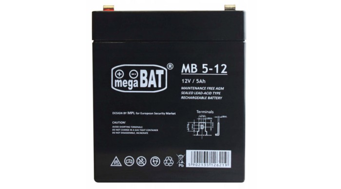 MPLPower AGM baterie gel VRLA 12V 5Ah (90/70/101 mm)