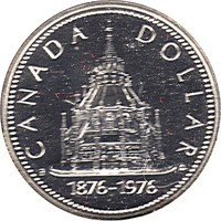 Canada 1 Dollar 1976 -(Parliamentary Library) Argint 23.33g/500, Aoc1 KM-106 UNC foto