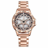 Ceas de dama Sanda, cadran in forma de inimioare rotative 360 grade - Rose Gold