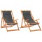 Scaune pliante 2 buc. Material textil gri - 1