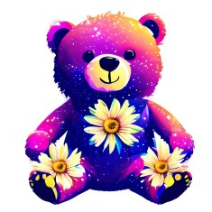 Sticker decorativ, Urs, Roz, 69 cm, 10932ST foto