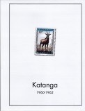 DB1 Katanga 1960 - 1962 Completa pe 7 Pagini de Album MNH 9 poze Fauna Flora, Nestampilat