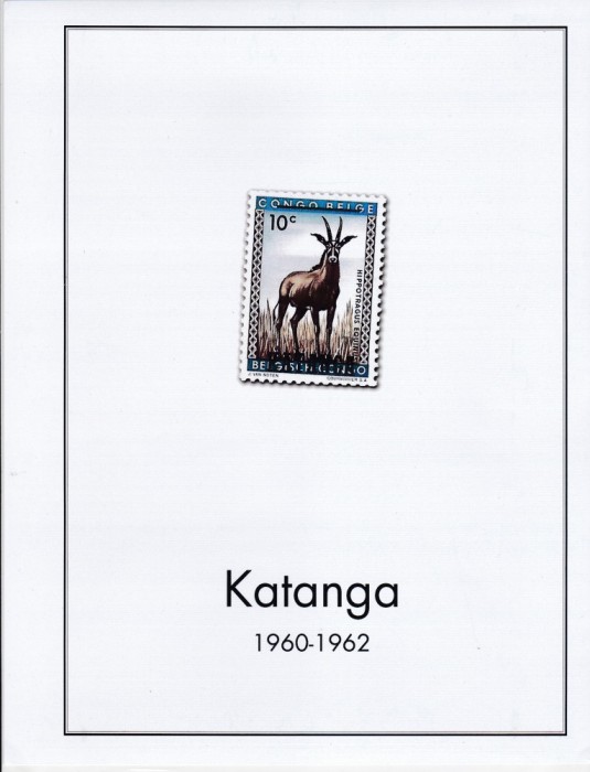 DB1 Katanga 1960 - 1962 Completa pe 7 Pagini de Album MNH 9 poze Fauna Flora
