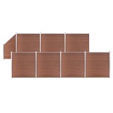 Cumpara ieftin Set panouri gard, 7 patrate + 1 oblic, maro, 1311x186 cm, WPC